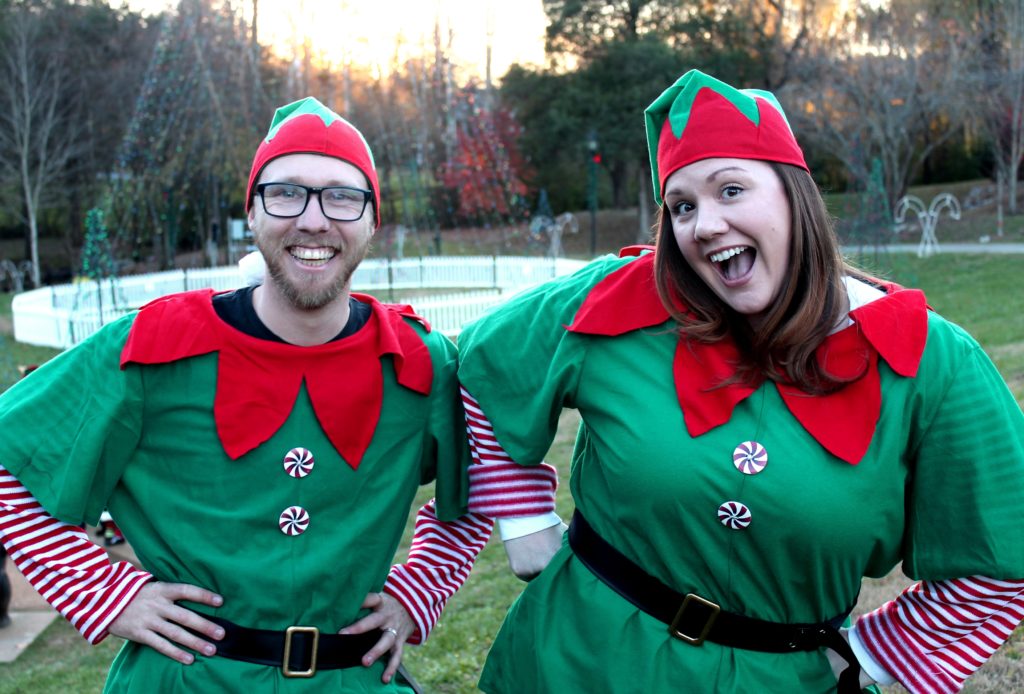 Jingles the Elf looks forward to Light the Park Knox TN Today