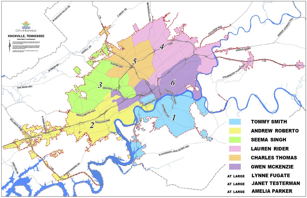 Knoxville City Council map 2021 Knox TN Today