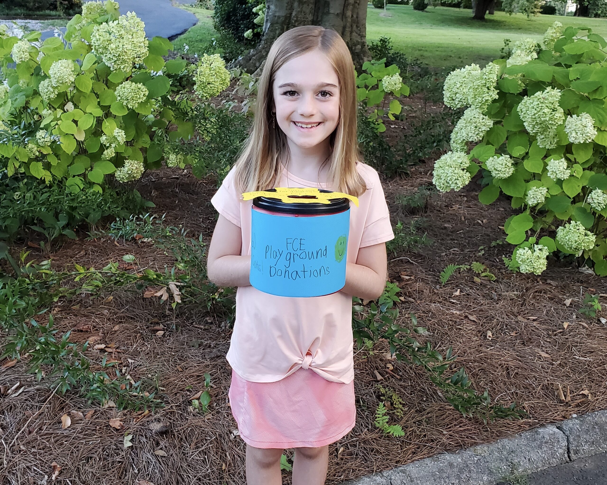 Sadie Owen donates birthday money to playground fund
