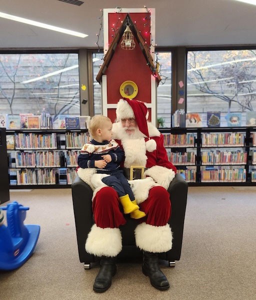 Santa pictures at the library