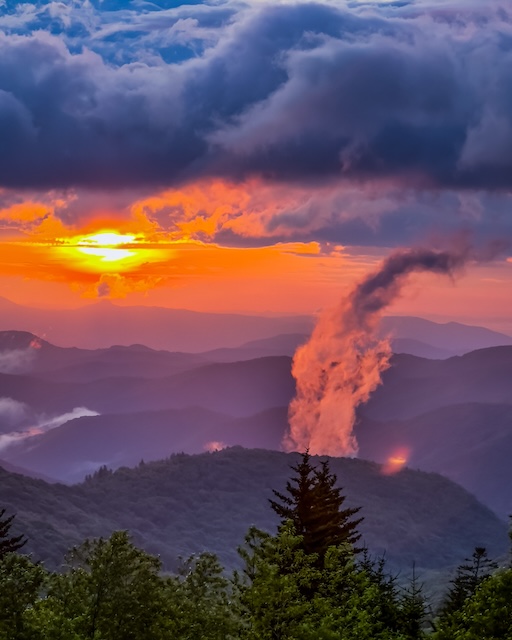 Daybreak clouds at the South Toe River Valley