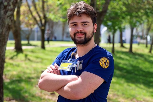 Johnathan Mouser salutes PSCC nursing program