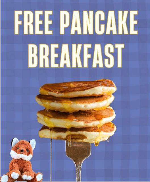 Knox the Fox invites to free community pancake breakfast