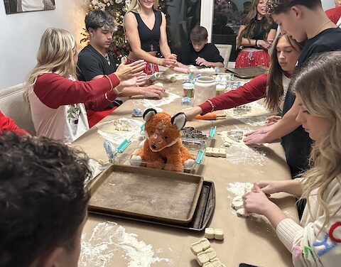 Knox the Fox joins in cookie baking
