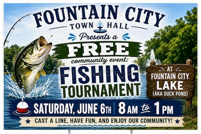 Fountain City Town Hall invites the community to a June 6 Free Fishing Day