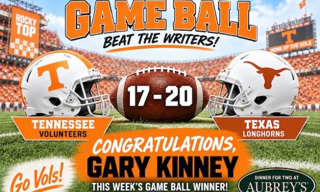Game Ball: Gary Kinney wins Tennessee-Texas contest on tiebreaker