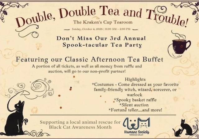 Double, Double, Tea and Trouble: A Spook-tacular Tea party benefiting HSTV