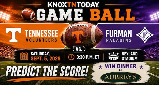 Pick the score and win dinner at Aubrey’s with the KnoxTNToday Game Ball