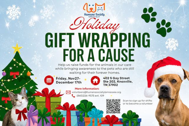 Humane Society seeks holiday gift-wrapping volunteers at Mast General Store