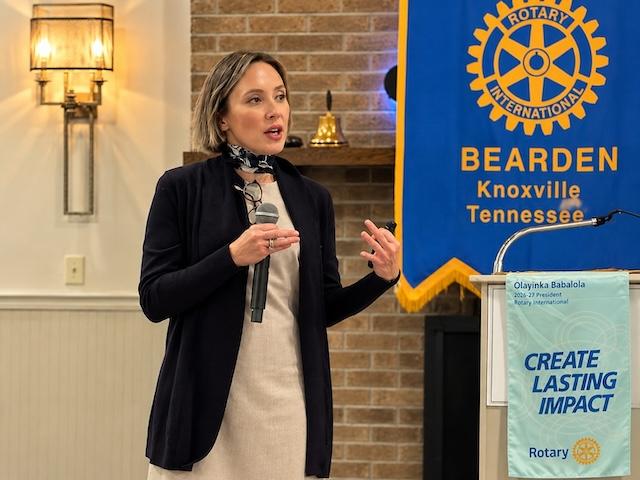 Dr. Monica Crane brings message of progress and hope in dementia care to Rotary Club of Bearden