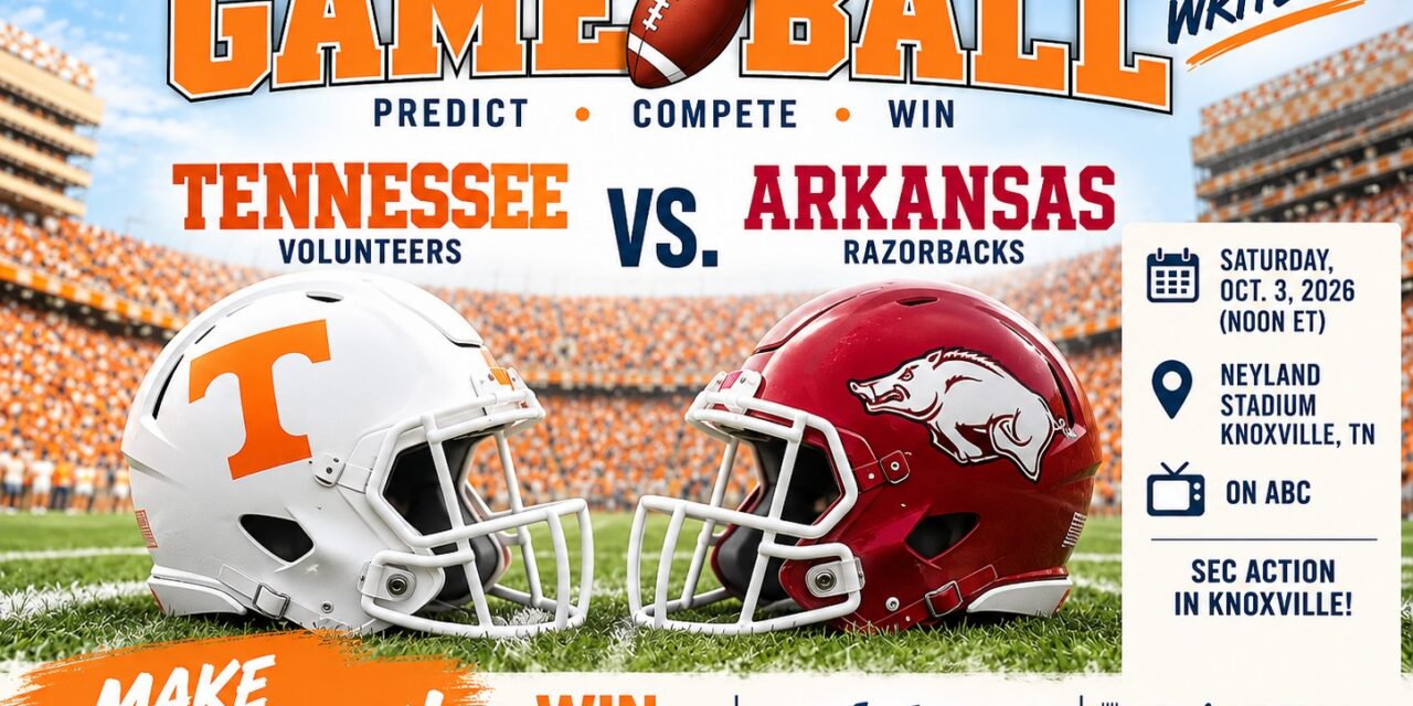 Game Ball: Tennessee vs. Arkansas — can you Beat the Writers?