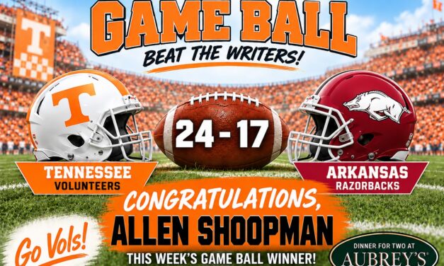 Game Ball: Allen Shoopman nails perfect score in Tennessee win over Arkansas