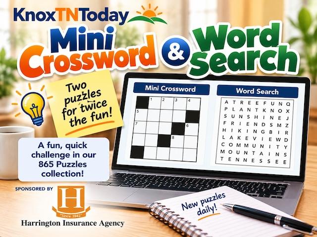Two ways to play: Discover Mini Crossword and Word Search